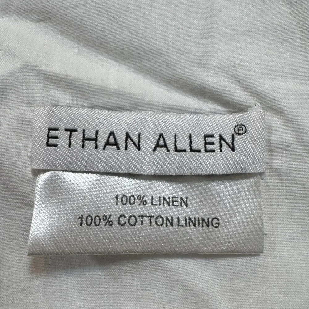 Single Ethan Allen Brown Linen Rod Curtain Lined 50x98, Excellent